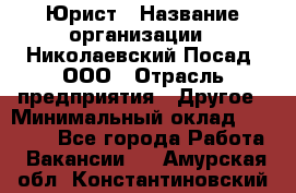 Юрист › Название организации ­ Николаевский Посад, ООО › Отрасль предприятия ­ Другое › Минимальный оклад ­ 20 000 - Все города Работа » Вакансии   . Амурская обл.,Константиновский р-н